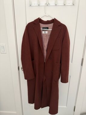Women’s Long Trench Coat in Rust Brown - Unbranded